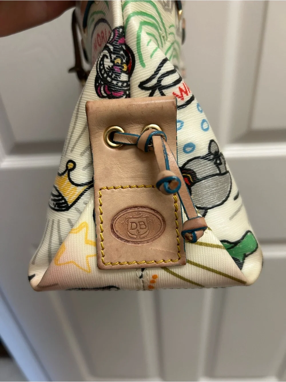 Dooney & Bourke White Disney Sketch Satchel with Multicolor Accents